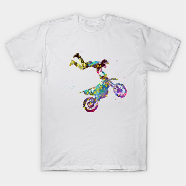 Motocross Dirt Bike T-Shirt by erzebeth